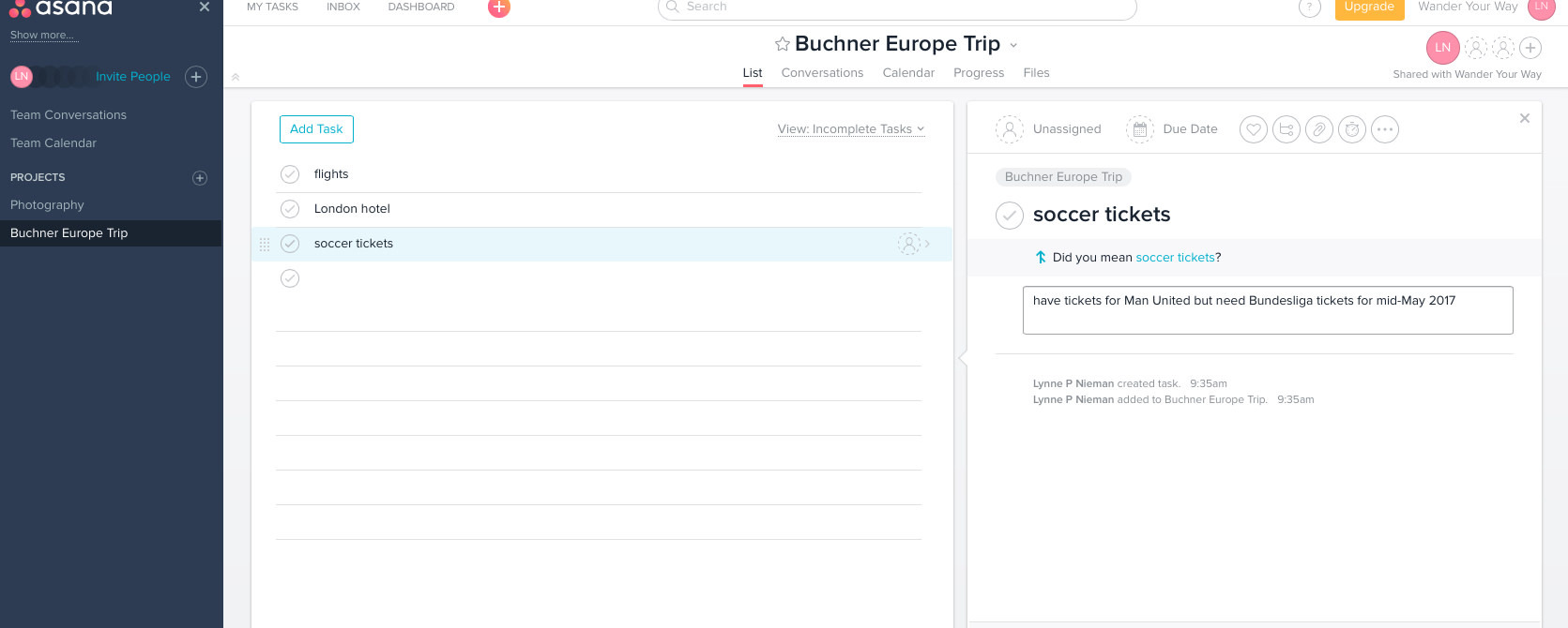 Asana Screenshot 1