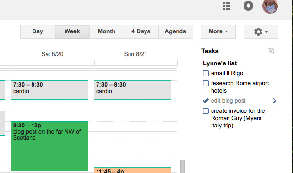 Google tasks screenshot