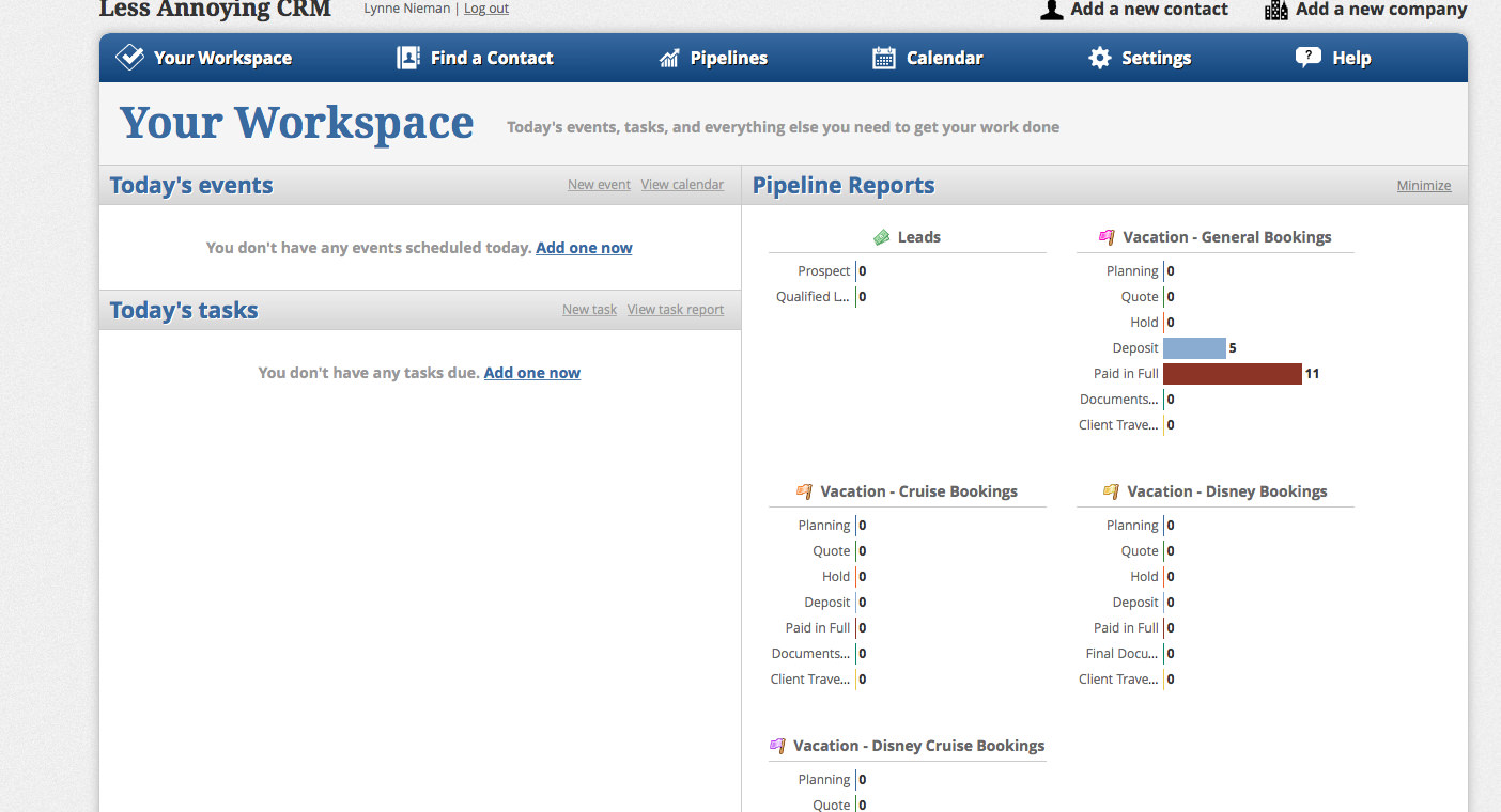 Less Annoying CRM Screenshot